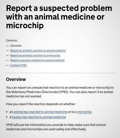 vmdgovuk's tweet photo. Every veterinary medicine adverse event reported to Veterinary Medicines Directorate helps to improve the safety of medicines for animals, humans and the environment. Please report these cases through Adverse Reaction Reporting  https://t.co/FQ7Jtveeds
 #MedSafetyWeek https://t.co/zEBTouG1KP