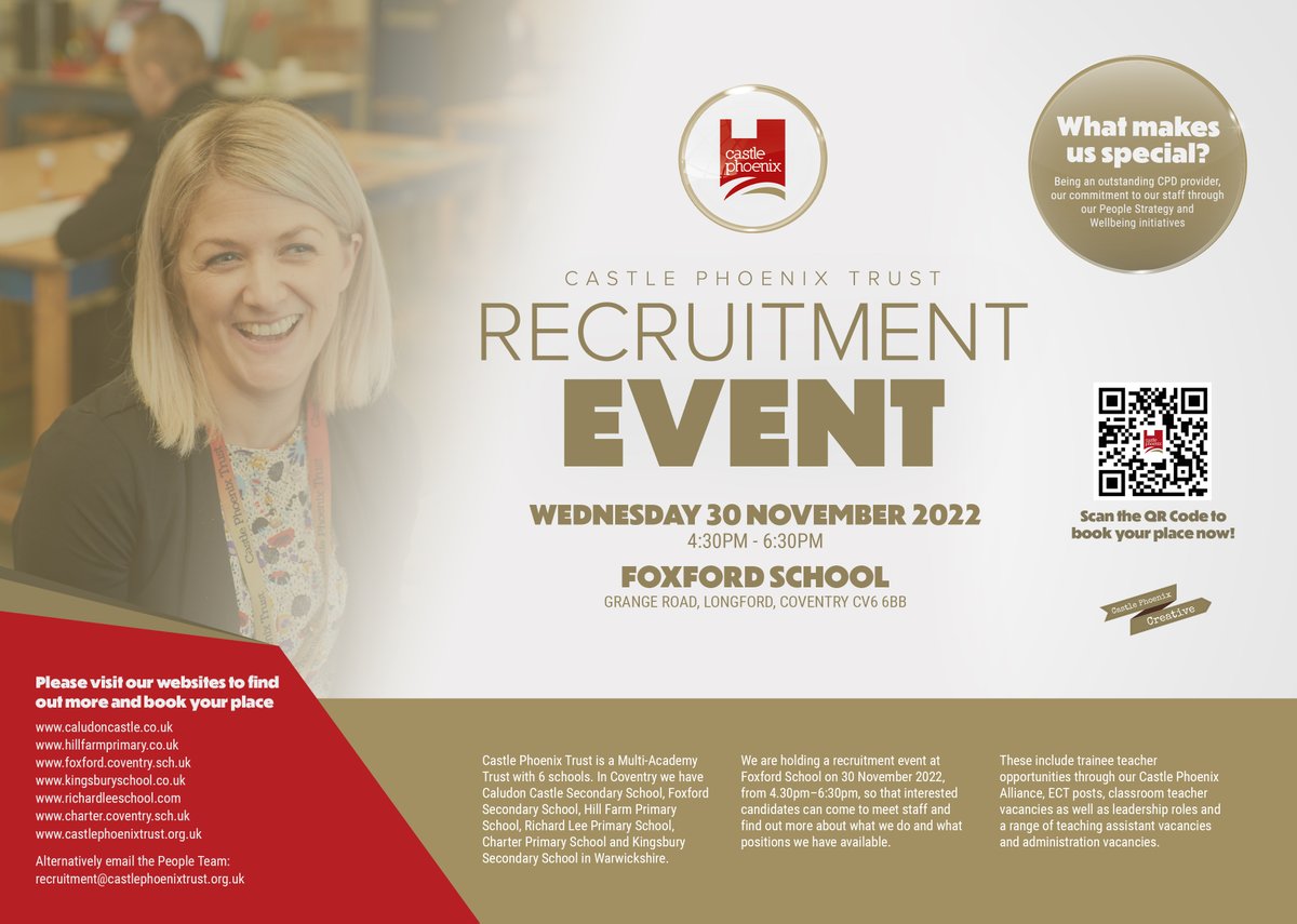 The <a href="/cpt_trust/">Castle Phoenix Trust</a> Recruitment Event takes place on the 30 November at <a href="/FoxfordSchool/">Foxford Schoolᅠᅠᅠᅠᅠᅠᅠᅠᅠᅠᅠᅠᅠᅠᅠᅠᅠᅠᅠᅠᅠᅠᅠᅠᅠᅠᅠᅠᅠᅠᅠ</a> 

Book your place now!