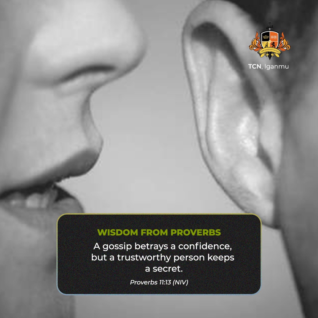 TCNIganmu's tweet image. Wisdom from the wisest man who ever lived.

Put gossip far from your lips. 

Have a fruitful day.

#TheCovenantNation
#TCNIganmu
#WisdomFromProverbs