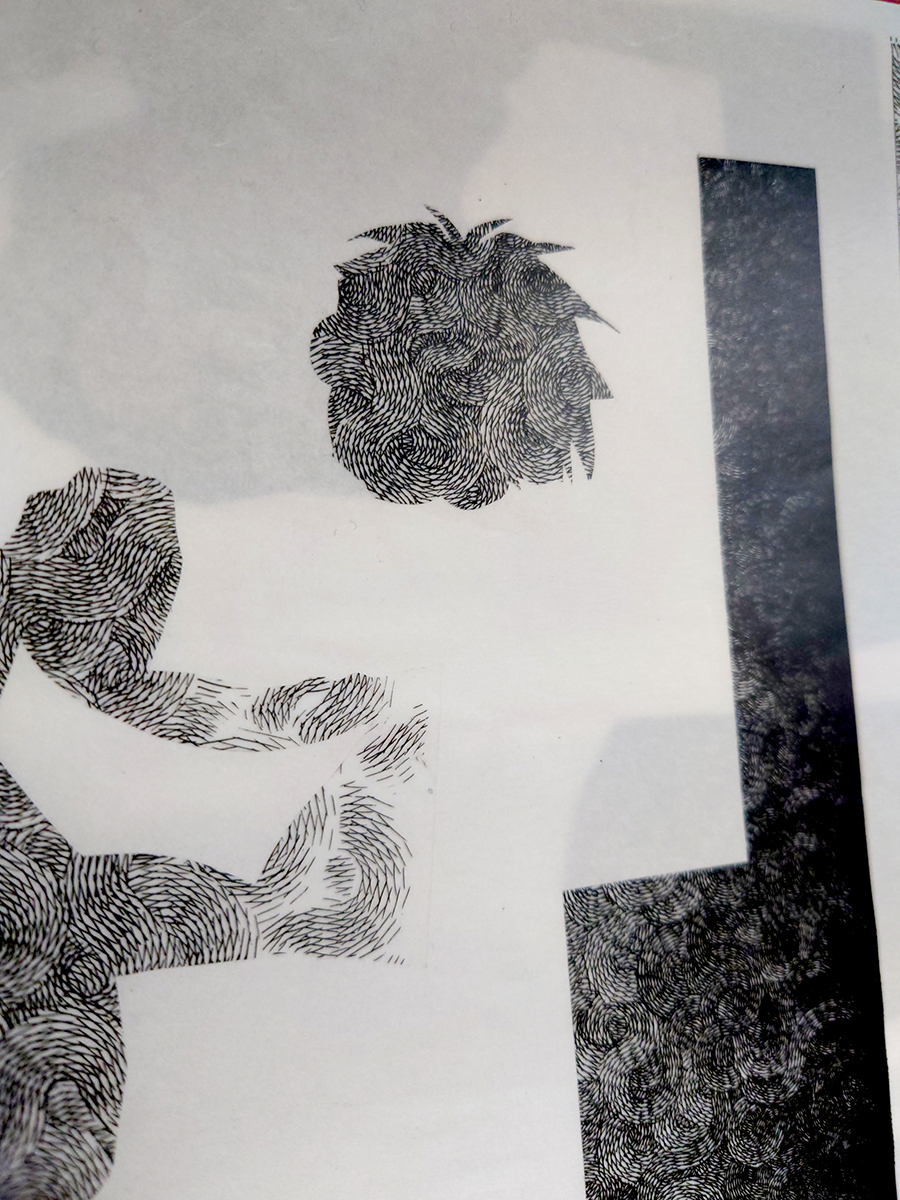 monochrome traditional media greyscale silhouette solo 1boy no humans  illustration images