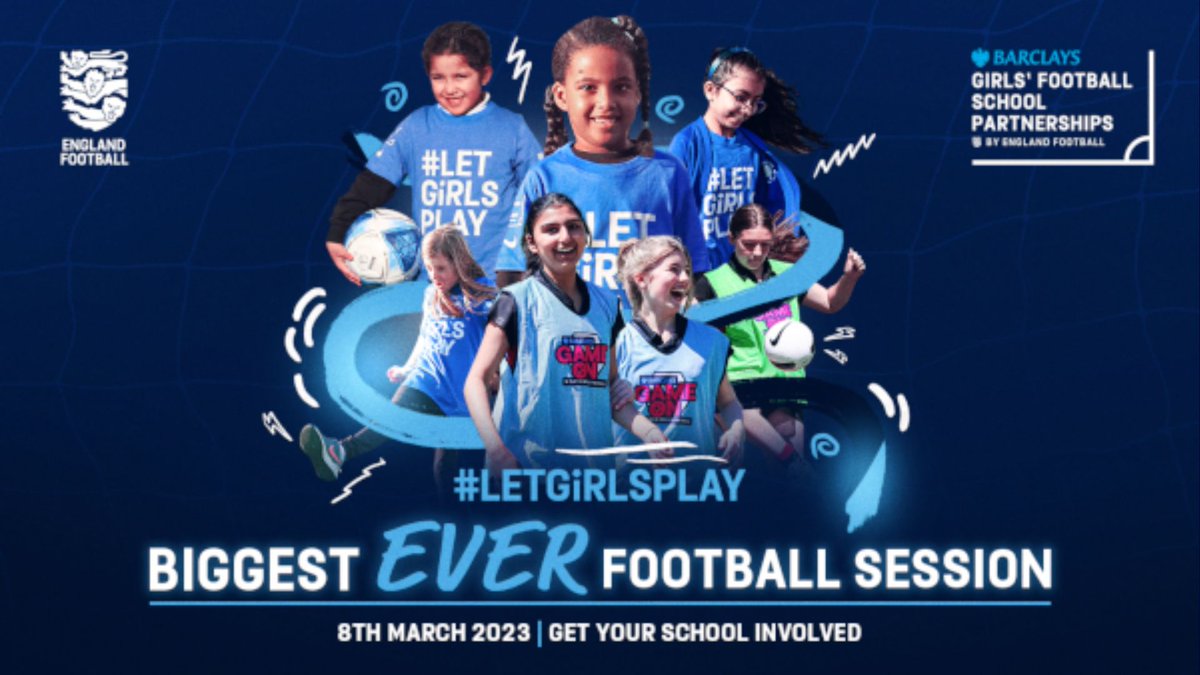 LPESSN's tweet photo. Mark the date in your school calendar! 🗓️
WEDNESDAY 8⃣TH MARCH 2⃣0⃣2⃣3⃣ - Biggest EVER Football Session.
Follow the link below ⬇️ for more information and to register your school.
https://t.co/z5ByeKk4hr
#LetGirlsPlay #girlsfootballinschools #biggestever https://t.co/ZyzSg2JGGo