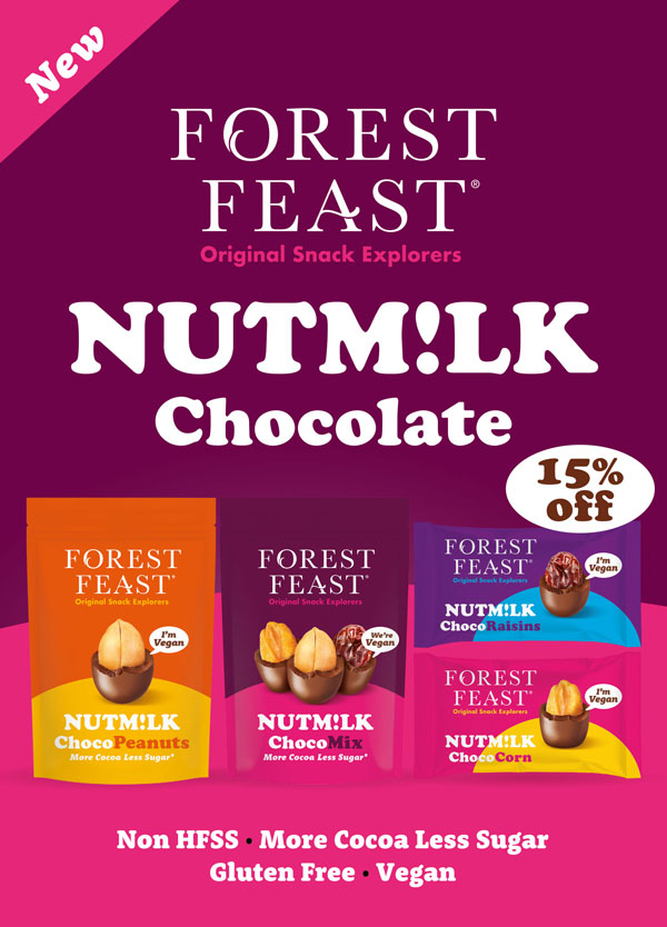 NEW PRODUCT ALERT - NUTM!LK 

NUTM!ILK Chocolate snacks from Forest Feast - No cows involved, just smooth and creamy almonds, cocoa beans and lots of care. No palm oil. No nasties. No Gluten. Less sugar. More cocoa, more Vegan snacking fun.

Order now:  augustenoel.co.uk/fruit-and-nuts…