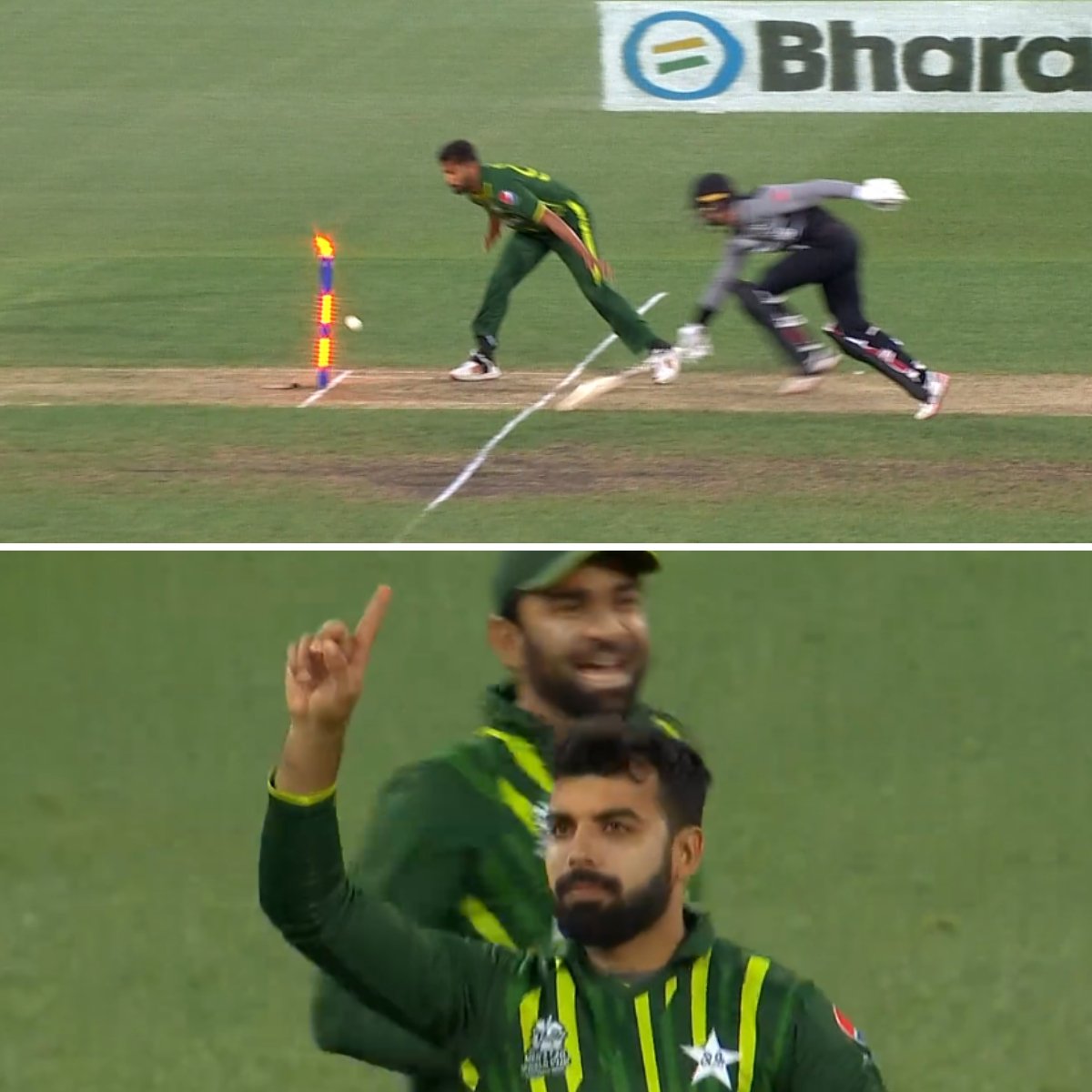 PoGoLagaaa's tweet photo. Shadab ne direct hit maar k out ker daala, 
Maar dala! Maar dala 
#PakvsNz #shadabkhan https://t.co/2jxTGNAtI9