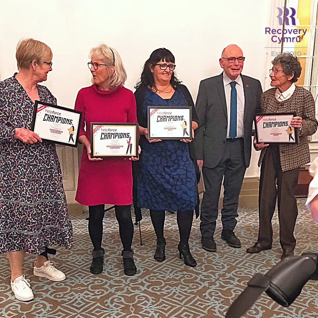 RecoveryCymru's tweet photo. What a day we had at the #helpforcechampions awards last week In London! Our fantastic volunteer Jo was one of three finalists for Volunteer of the Year for Wales! She came highly commended!! Well done, Jo, you did yourself and us proud.  Thank you for all your help &amp; support 🎉 https://t.co/yQJjl83oIo