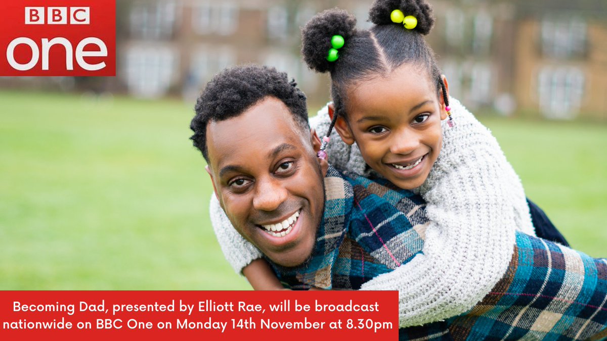 So, we have some news! 😃

The BBC will broadcast our documentary ‘Becoming Dad’ on Mon 14 Nov at 8.30pm on <a href="/BBCOne/">BBC One</a>!

Becoming Dad, presented by <a href="/iamElliottRae/">Elliott Rae</a>, is the first TV doc to bring issues around dads’ mental health &amp; equal parenting to the mainstream ❤

Please share 🙏🏾