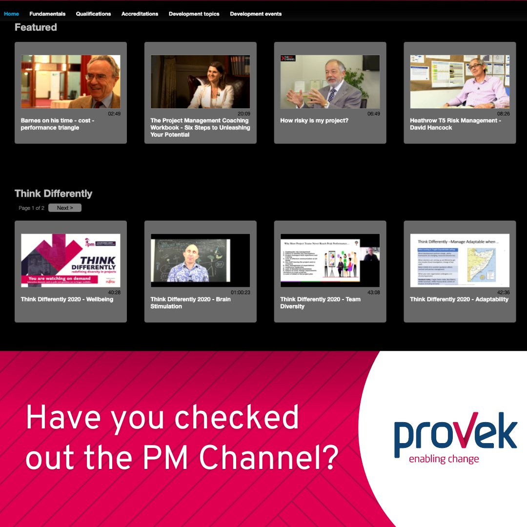ProvekLtd's tweet photo. The PM Channel provides the best-in-class content to your project community and cost-effective training solutions for the project management profession. 

Discover The PM Channel here 👉 https://t.co/uW5OJfpD2J

#Provek #ProjectManagement https://t.co/E2cl9oVJ5r