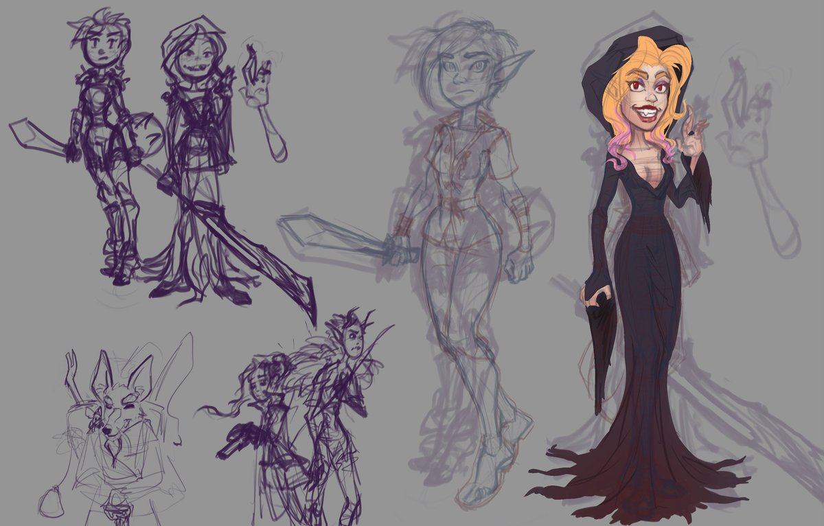 Pargile's tweet photo. I keep being reminded I need to post my own damn art more, so here's some unfinished Bloodlords stuff! My fangy battle oracle Darcy~ 

She's a propaganda promoter for glorious undead ruler, Geb. Reccomend worship. Very good. https://t.co/GYjDrBvzR9