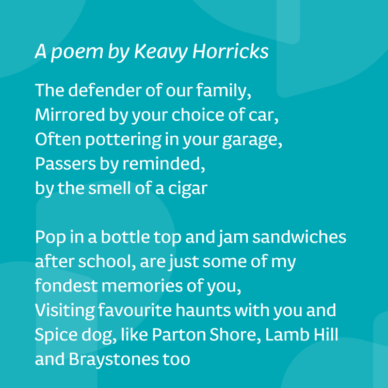DementiaUK's tweet photo. Thank you to Keavy for sharing her beautiful #poem about her Granda, who sadly passed away in October. Keavy's family was supported by #AdmiralNurse Tracy Bowman. 💙 

If you have written a poem about #dementia, please do send us a private message, we'd love to hear it!
