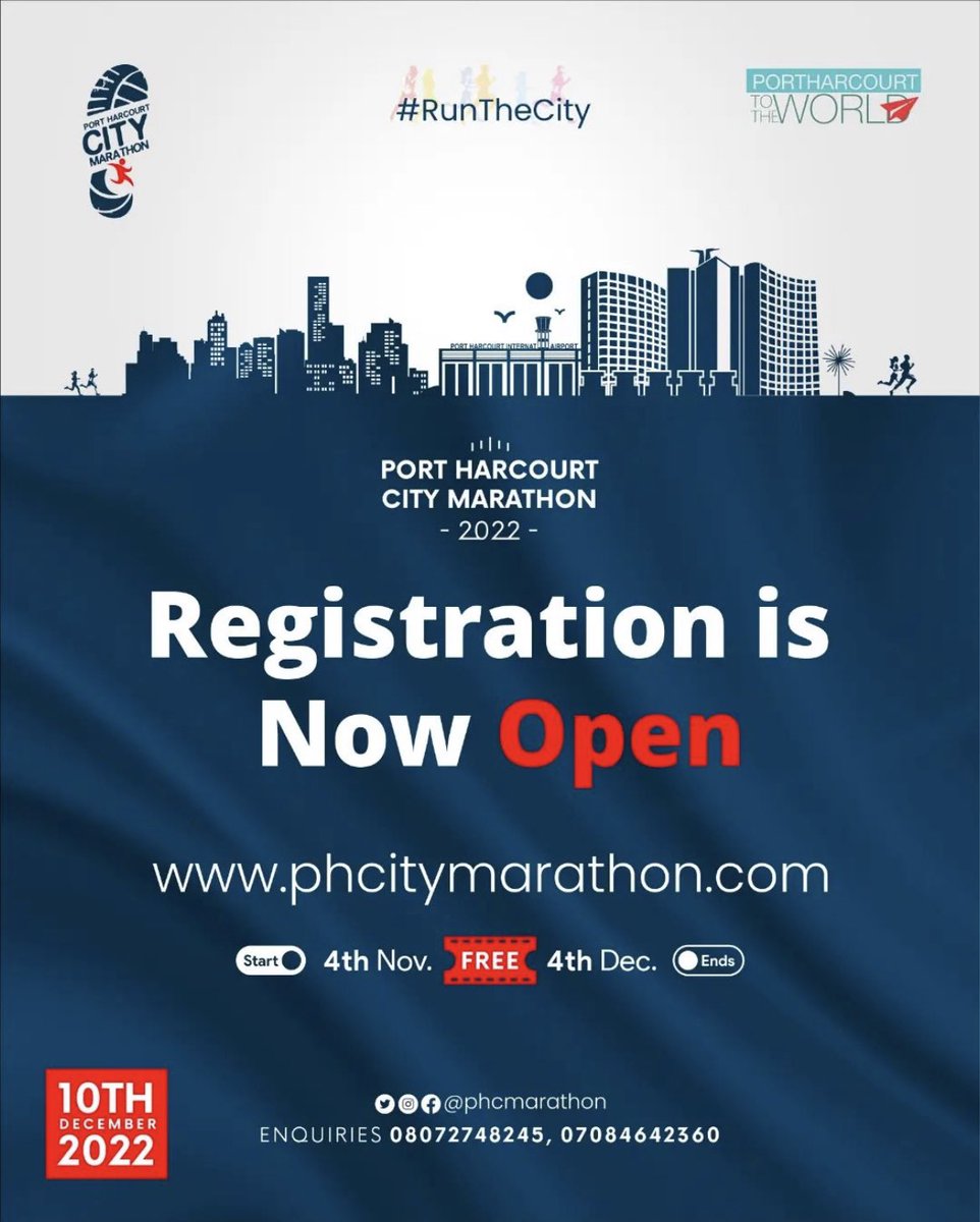 GMA Fam!!! You can be a part of this year’s Marathon, as registration is ongoing.

All you have to do is visit the website;

phcitymarathon.com

It’s Free!! 

#GMA2022 NDLEA Ayra Starr President of Nigeria Tiwa Ladipoe Tunde Olosho