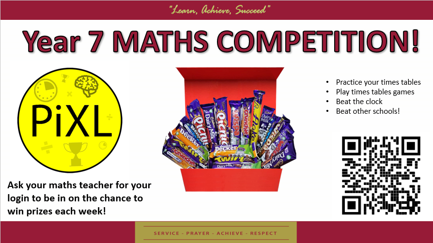 TheBarlowRC's tweet image. &apos;Year 7 Mathematics Competition&apos; has been launched ✨  

The top 10 students each week will receive a prize 😊 

Please scan the QR code or search PIXL times tables to get involved! 

#GetInvolved #MathCompetiton #TheBarlowHighSchool #Didsbury #Year7 #Competition #AlwaysLearning