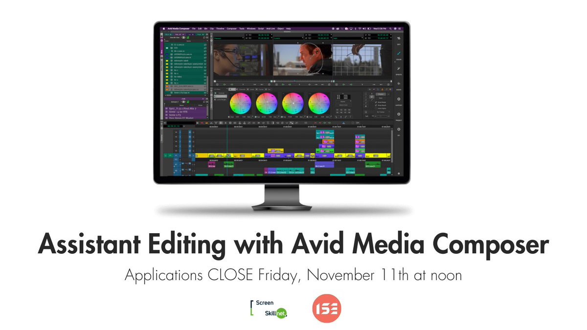 ⌛️Applications close this Friday for our Assistant Editing with Avid Media Composer Programme - a 5 week course of technical training, soft skills and a shadow placement opportunity aimed at unemployed and underemployed. Apply here bit.ly/3NXTGXy