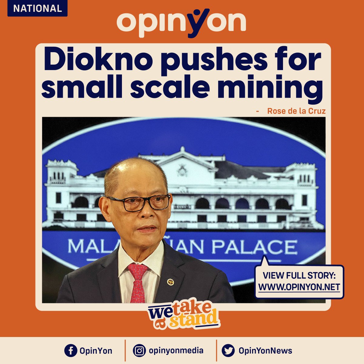 OpinYonNews's tweet photo. Diokno pushes for small scale mining
By Rose de la Cruz
Read more
https://t.co/HOADX4FyC7
#extractiveindustry, #Diokno, #revenues, #calamities https://t.co/Cpu1yFR9CY
