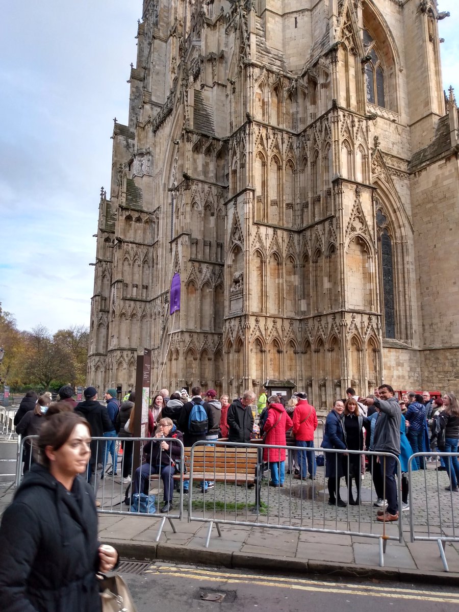 This is the scene at York Minster right now, where large numbers of people are already gathering ahead of the arrival of King Charles later this morning