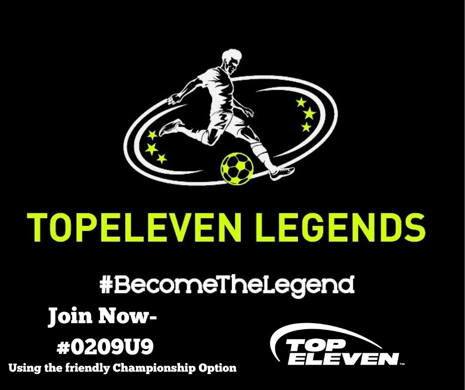 Top11Community's tweet photo. Use the hashtag to join your league in the Friendly Championship option in game @topeleven
#0209U9 Legends League 145.9%
#0209H9 Platinum League 125.9
#020A0A Gold League 110.9%
Top Prizes On Offer 🚨
Good luck managers
@topelevenglobal
#BecomeTheLegend
#TELL
#TEPL
#TEGL https://t.co/vIj94BTyVM