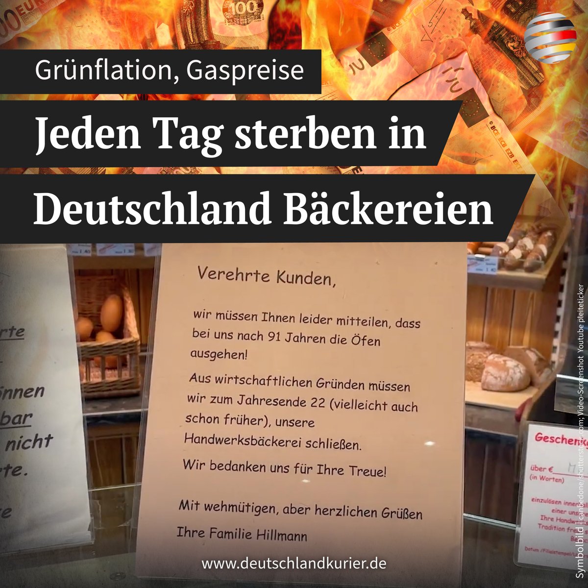 Deu_Kurier's tweet photo. Die Berliner Bäckerei #Hillmann überlebte den 2. Weltkrieg – die Grünflation und der Gaspreis-Horror bedeuten jetzt nach 91 Jahren und drei Generationen das Aus für den #Familienbetrieb:
https://t.co/5ktf0tkln6 https://t.co/qNdt7MWOyo