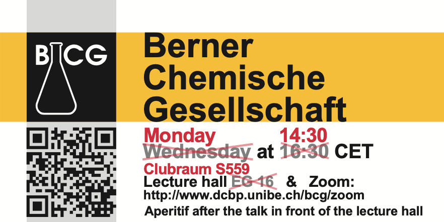 DCBPunibern (@dcbpunibern) on Twitter photo Do not miss the "SCNAT Ethics Series" <a href="/SCNATChemistry/">SCNAT Platform Chemistry</a> organised by the Bernese Chemical Society & <a href="/PhDCoalition/">PhD Coalition</a> <a href="/DCBPunibern/">DCBPunibern</a> <a href="/unibern/">Universität Bern</a>!
Speakers: Prof. Edwin Constable & Prof. Antonio Togni
Monday (!), Nov. 21, 2022, 14:30 (!)
Clubroom S559 (!) or Zoom:
dcbp.unibe.ch/bcg/agenda Do not miss the "SCNAT Ethics Series" <a href="/SCNATChemistry/">SCNAT Platform Chemistry</a> organised by the Bernese Chemical Society & <a href="/PhDCoalition/">PhD Coalition</a> <a href="/DCBPunibern/">DCBPunibern</a> <a href="/unibern/">Universität Bern</a>!
Speakers: Prof. Edwin Constable & Prof. Antonio Togni
Monday (!), Nov. 21, 2022, 14:30 (!)
Clubroom S559 (!) or Zoom:
dcbp.unibe.ch/bcg/agenda