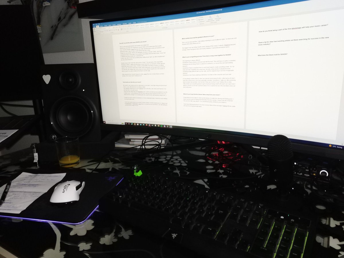 RavenMus1c's tweet photo. Answering interview questions today. Thanks for giving me the opportunity to tell about my backstory and personality. 💜 #interview #interviewquestions #hiveinterview #hivemusician #hiveartist #cryptomusician #blockchainartist #musician #femaleproducer #music #musicinterview https://t.co/XhPyZ952TZ