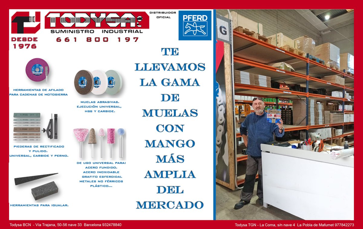 TodysaslBCN_TGN's tweet photo. #todysa #suministroindustrial #abrasivos #soldadura #consumibles #elevación #medición #iluminación #herramientas #protección #tuproveedorúnico
#esab #pferd #metabo #egamaster #tractel #cofra #diadora #bessey #scangrip #maglite #stabila #cablesafe #felo #rasor https://t.co/TWSZnJ4zUq