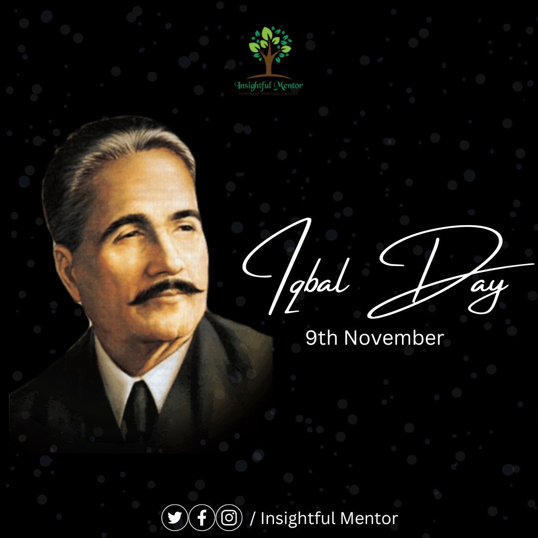 InsightfulMent1's tweet photo. “People who have no hold over their process of thinking are likely to be ruined by liberty of thought.”
~Allama Muhammad Iqbal

Insightful Mentor pays tribute to the great poet, philosopher and a great Muslim Leader, Dr Allama Muhammad Iqbal. https://t.co/c3FXMSNmaY