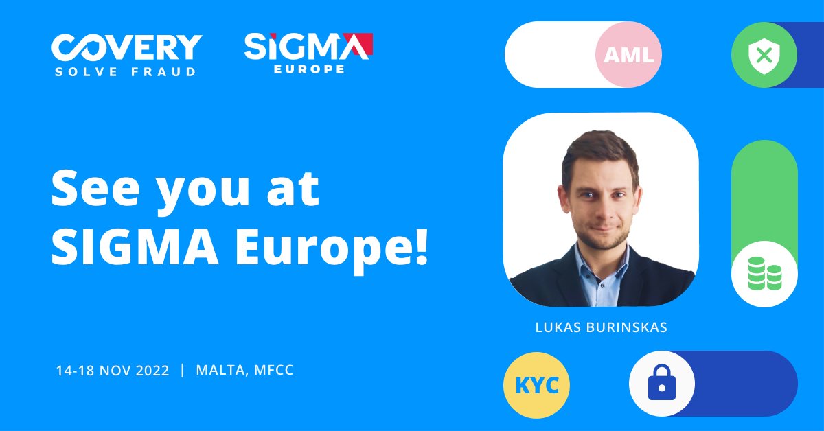 Let's meet with Covery's Sales Team Lead - Lukas Burinskas, at #SigmaEurope!
We'd be happy to see you at SiGMA and discuss any questions you need! 
We are looking forward to meeting you!  

#sigmaeurope #sigmaeurope22 #sigmamalta #sigma