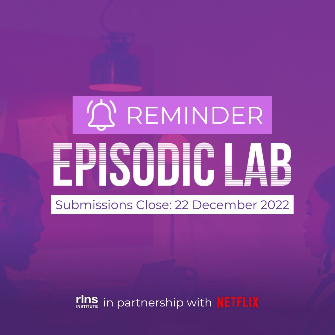 rlnsinstitute's tweet photo. 🟣Have you applied for the Episodic Lab yet?
Apply here: https://t.co/Q4gonyOj7e
🗓Submissions close: 22 December 2022.
#EpisodicLab #Netflix https://t.co/d0P3H2dCo0