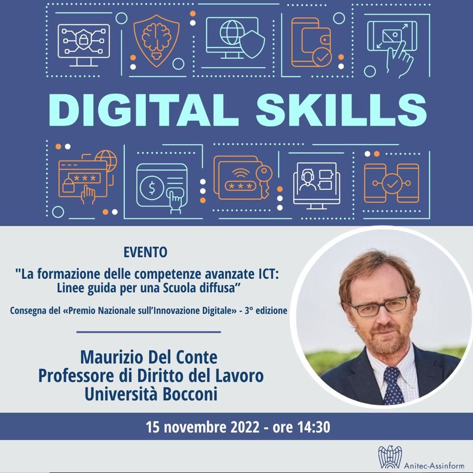 📍15/11 ore 14:30 ➡️ Evento “La formazione delle competenze avanzate ICT: Linee guida per una Scuola diffusa”
✅Gli speaker dell'evento: 
<a href="/roscappetta/">rossella</a> e <a href="/maudelconte/">maurizio del conte</a> 
 
 📍Iscriviti: bit.ly/3yNtZCD
#digitalskills
