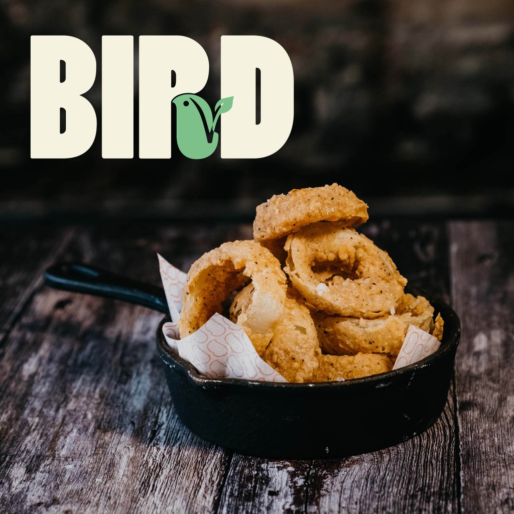 Freshly cut, seasoned &amp; fried to BIRD perfection – onion rings – our vegetarian side.

We’ve got vegetarian, vegan and gluten free options on the menu, so you're covered no matter what.

#VegetarianLondon #VegetarianFood #LondonRestaurants #GlutenFreefood #HalalFood