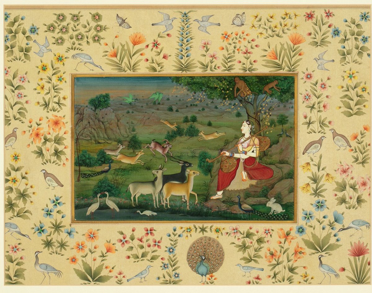 Another little treasure from the art collection...this time an Indian miniature watercolour 'Maiden in the Woods' by Navneeth Parikh. Miniatures have a long history in #India (dating back to the 9th Century)and keep traditional stories &amp; culture alive through their tiny detail.