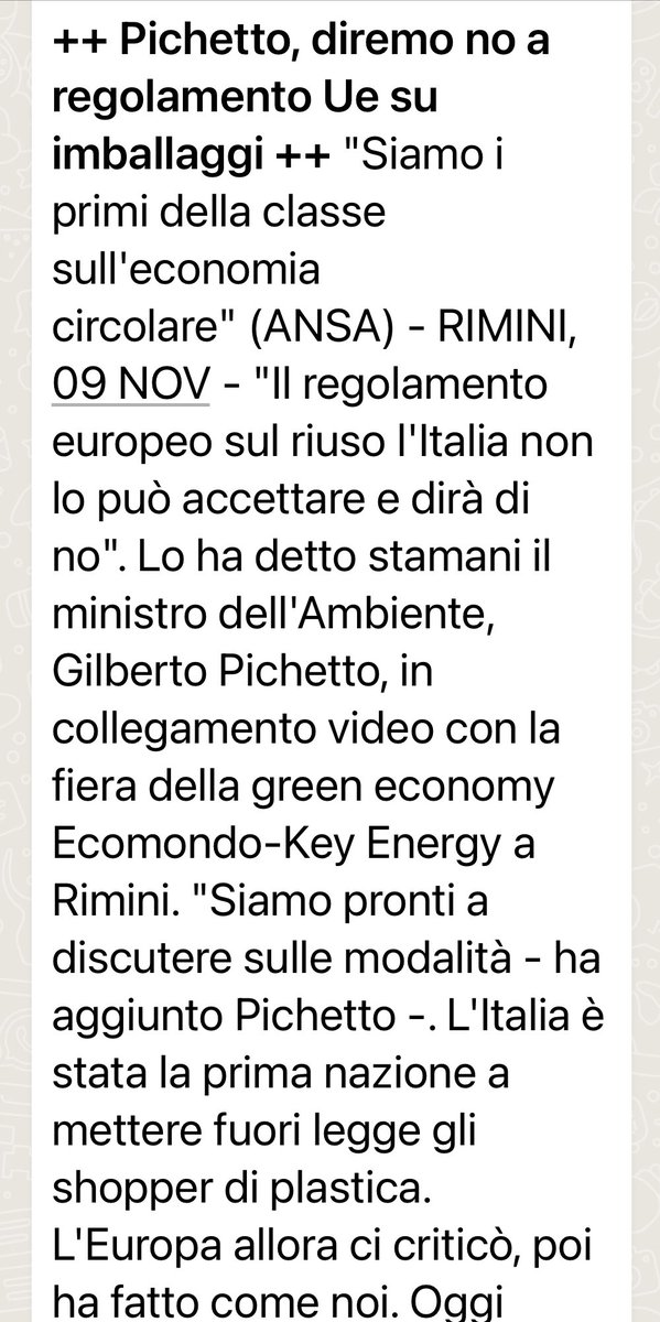 Condividiamo totalmente questa posizione del Governo italiano. ⁦@TimmermansEU⁩ sta accelerando su normative assurde e totalmente controproducenti per l’ambiente. Sembra avere a cuore la distruzione dell’industria europea piuttosto che la transizione ecologica.