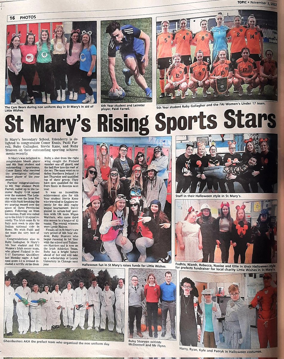 stmarysedenderry (@smesecondary) on Twitter photo <a href="/offalylocalnews/">Offaly Local News</a> Fantastic coverage in our local newspaper, The Offaly Topic. Congratulations again to Conor Ennis, Paidi Farrell, Stevie Kane, Ruby Gallagher & Ruby Steueven👏🏉🏐⚽🏅🏆 <a href="/offalylocalnews/">Offaly Local News</a> Fantastic coverage in our local newspaper, The Offaly Topic. Congratulations again to Conor Ennis, Paidi Farrell, Stevie Kane, Ruby Gallagher & Ruby Steueven👏🏉🏐⚽🏅🏆