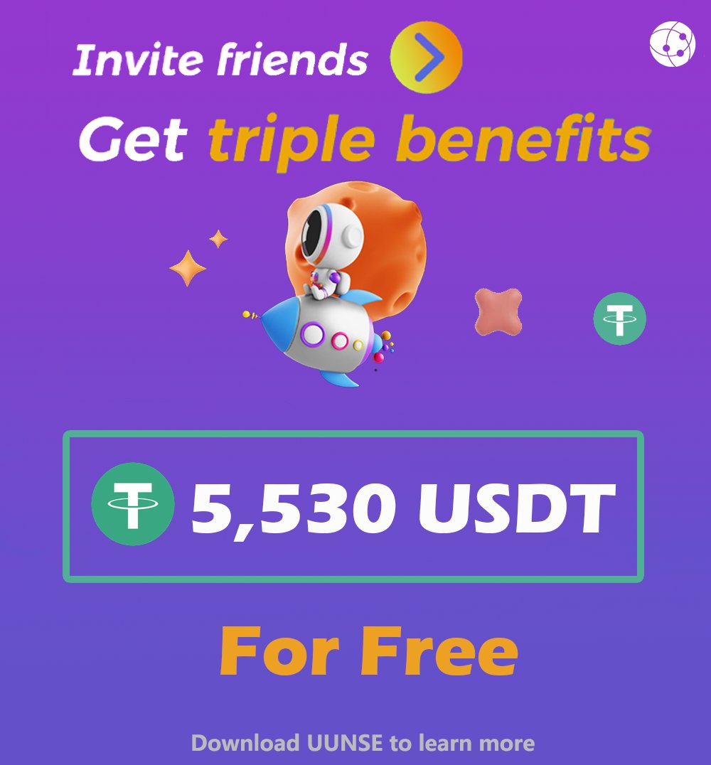 Uunse_com's tweet photo. Invite friends to receive bonuses!🎁🎁🎁
Don't forget to retweet!🤣🤣🤣
💰20 #USDT | ⏰72h | 🥇1 winner

- RT &amp; Follow @Uunse_com
- Join TG https://t.co/H4Q6dk4I5n
- Tag 3 friends

https://t.co/qL1XXANF5f
#UUNSE #UNG #Giveaway https://t.co/xeaCffGHLf