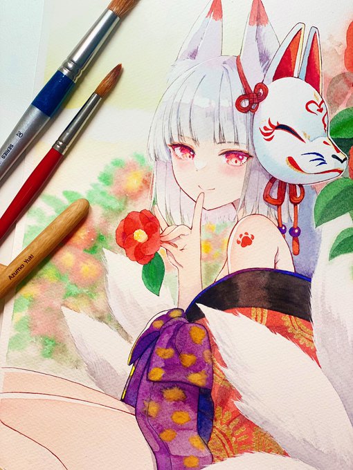九尾の狐🦊

#watercolor #透明水彩 