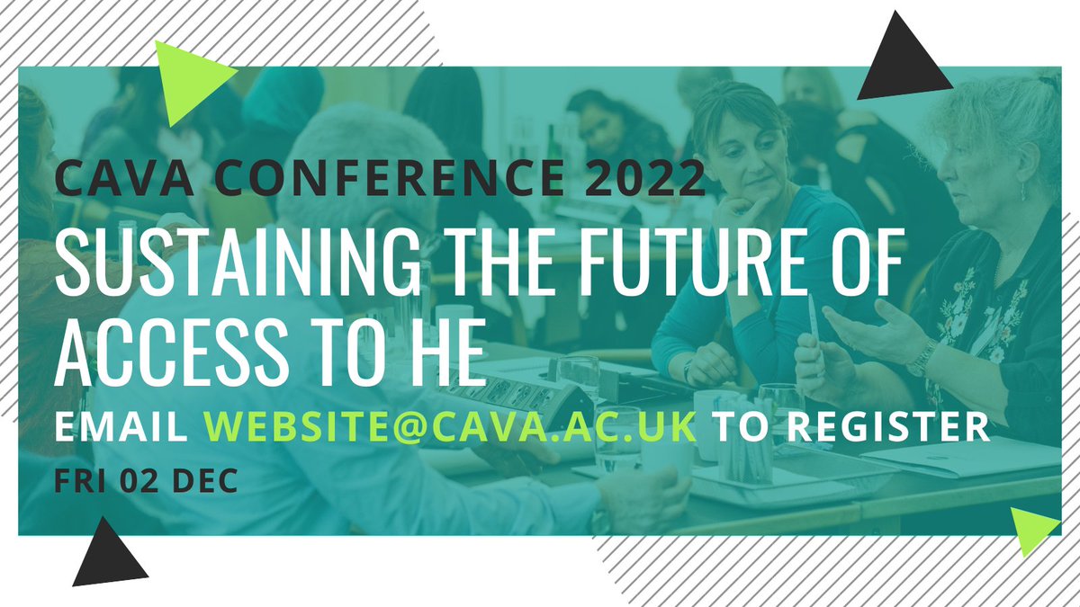 CambridgeAVA's tweet photo. It's your last chance to register to the CAVA Conference 2022!

Registration for the conference closes at 5pm Friday 11 November.

For further information or to register, please email us at website@cava.ac.uk 

#AccesstoHE #CAVACon22 https://t.co/R70dfXaS8J