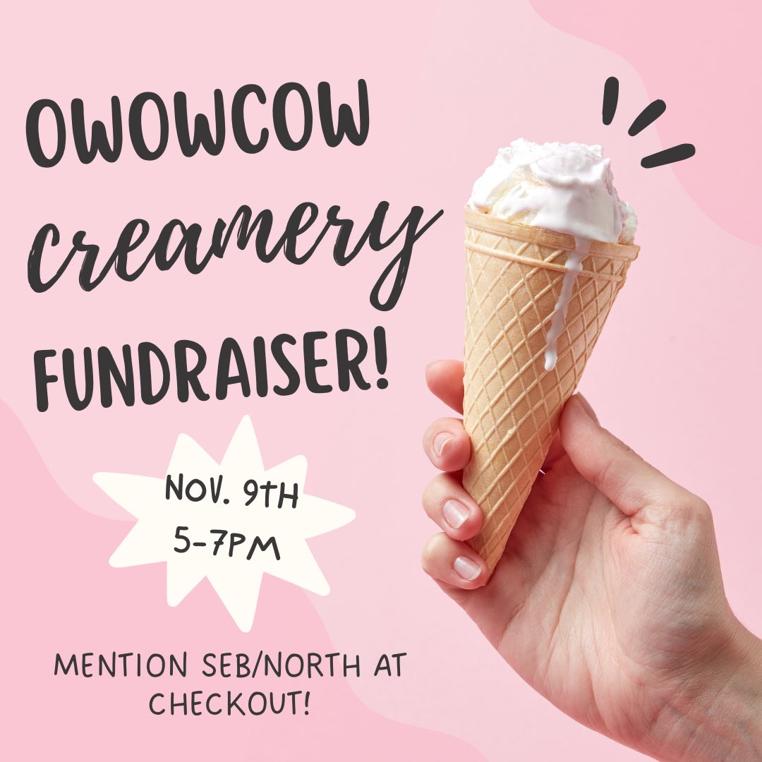 Dine for dollars at Owowcow Creamery tonight in support of SEB’s Holiday Project from 5-7PM. Mention us at checkout!