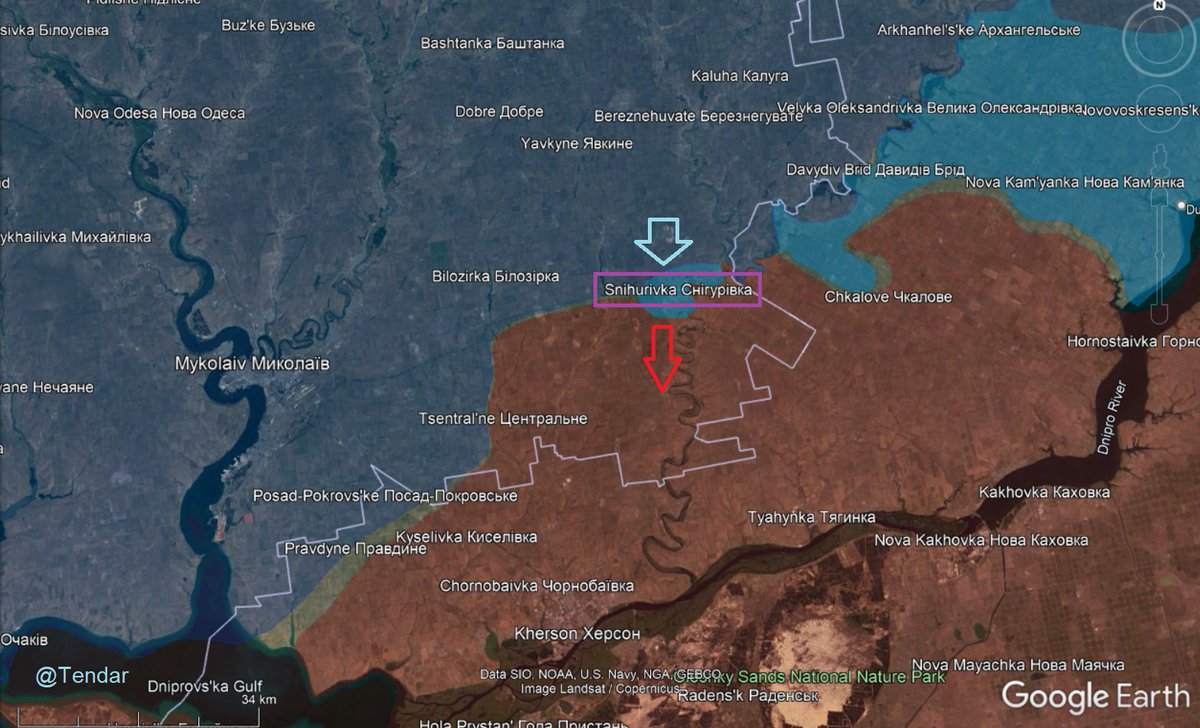 Tendar's tweet photo. Russians report that they lost all contact to their troops in Snihurivka but I believe that there is no Russian presence there any more, unless as KIA or POW. #Ukraine #Mykolaiv #Snihurivka https://t.co/LC3jzffrUy