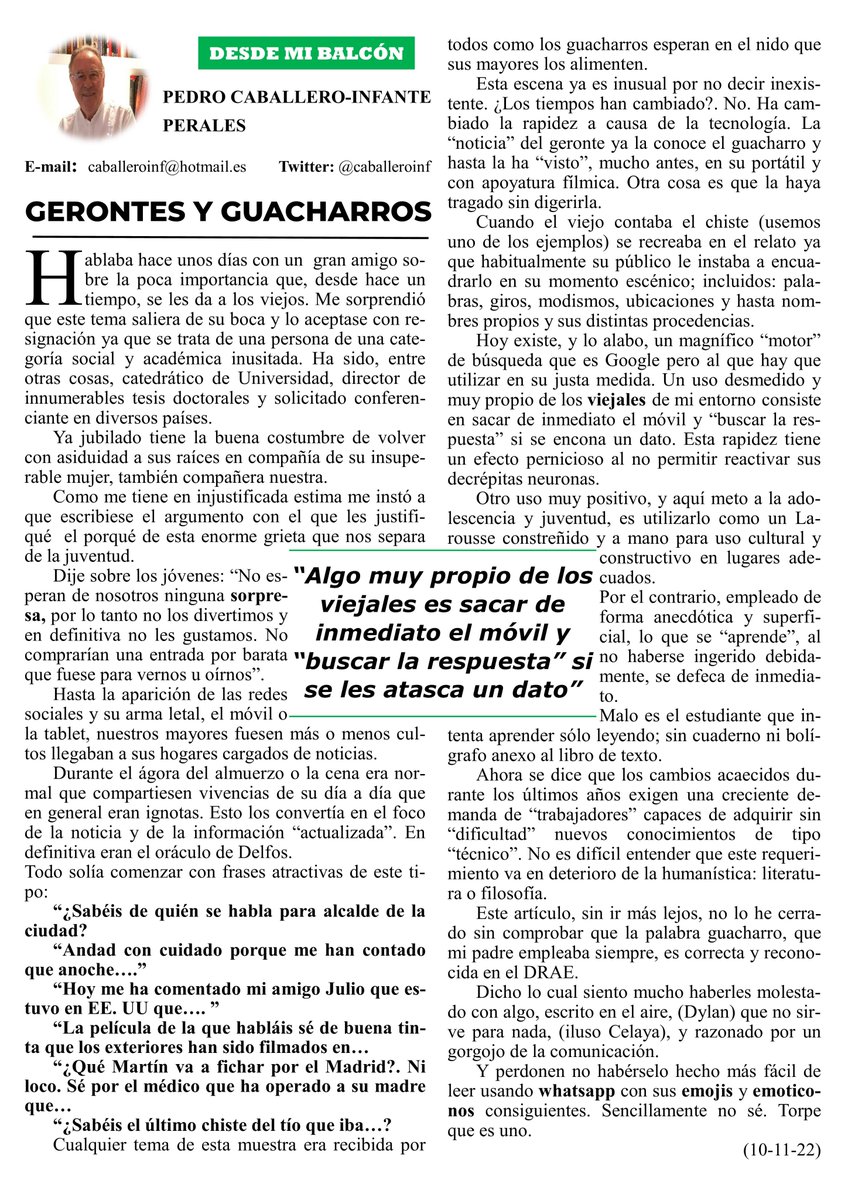 caballeroinf's tweet photo. Os dejo con mi nuevo artículo Desde Mi Balcón
No pierdas la oportunidad de leerlo.
#Noticias #Veracidad #Atención #Digestión #Defecar #Whatsapp #Emojis #Google #EEUU https://t.co/NvCHljR5LY