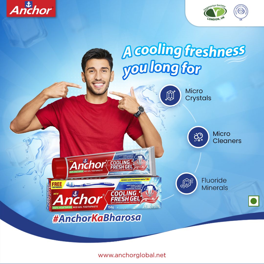 AnchorConsumer's tweet photo. The micro-crystals in the toothpaste give you a burst of freshness that lasts all day long. With Anchor Cooling Fresh Gel, wear a confident smile and stay refreshed throughout the day.
#AnchorGlobal #AllRoundProtection #FreeToothpaste #AnchorOfYourSmiles #AnchorConsumerProduct https://t.co/bcmuPK1q8f