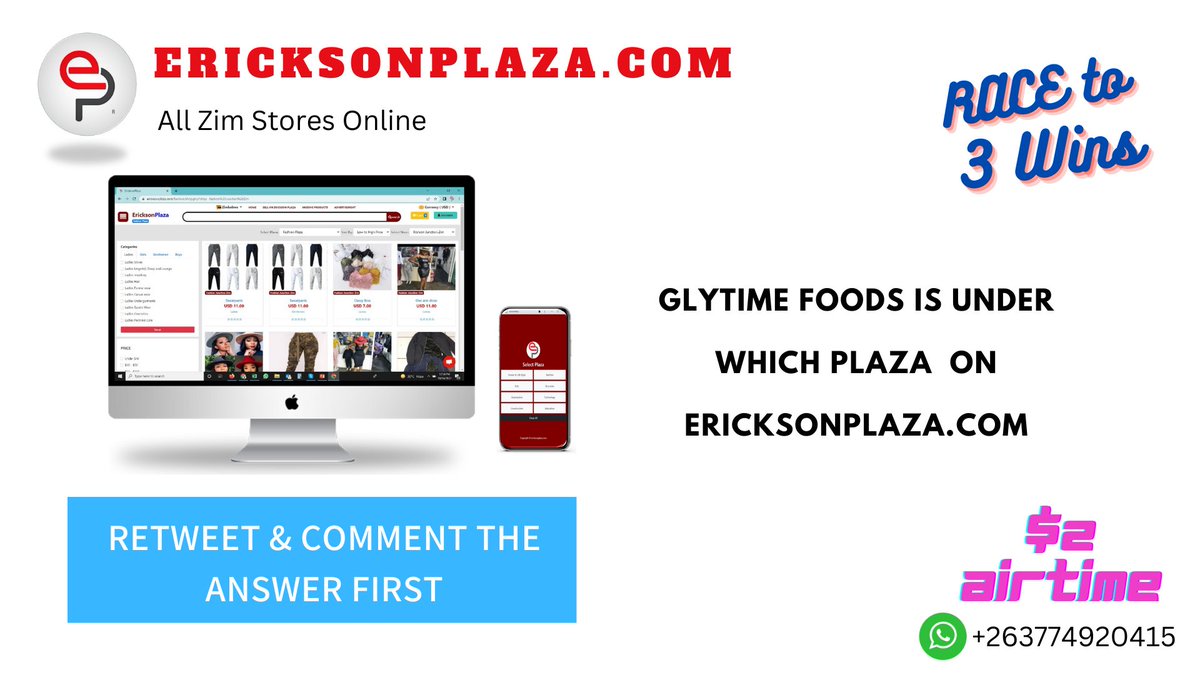 erickson_plaza's tweet photo. 3.#Week45
Race to 3 wins

Wednesday Airtime Splash

Game: How well do you know https://t.co/lN2Gm8oyQk

Retweet and Comment the answer first. The person to post the first word wins.

Follow us &amp; Get a Follow Back

Prize: $2 airtime

https://t.co/wIz7C3Xpbm 
All Zim Stores Online https://t.co/QG3xupY1Ok