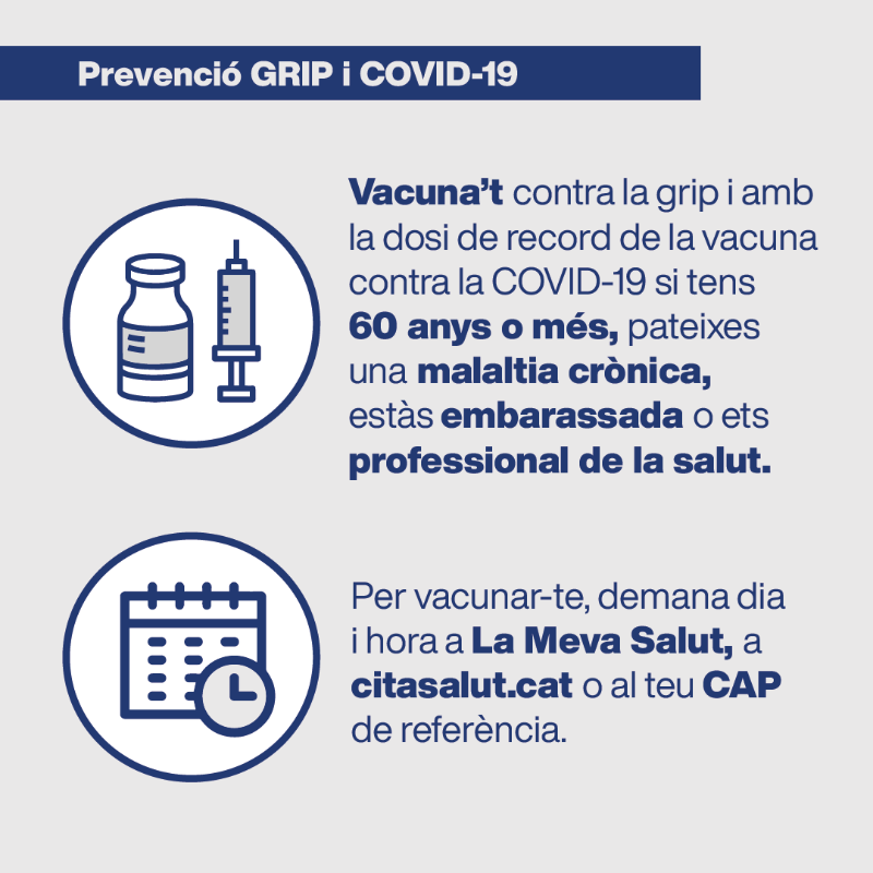 salutcat's tweet photo. Mesures de prevenció contra la grip, els refredats i la COVID-19:

 👐🏼 Renta't les mans amb freqüència

🤧 Utilitza mocadors d'un sol ús

💨 Ventila els espais tancats

😷 Utilitza la mascareta

💉 Vacuna't contra la grip i amb la dosi de record de la COVID-19