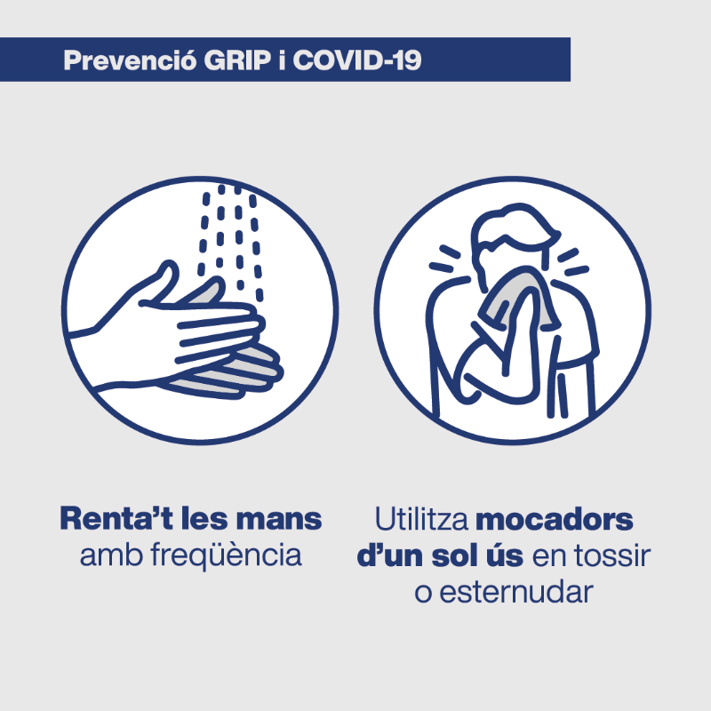 salutcat's tweet photo. Mesures de prevenció contra la grip, els refredats i la COVID-19:

 👐🏼 Renta't les mans amb freqüència

🤧 Utilitza mocadors d'un sol ús

💨 Ventila els espais tancats

😷 Utilitza la mascareta

💉 Vacuna't contra la grip i amb la dosi de record de la COVID-19