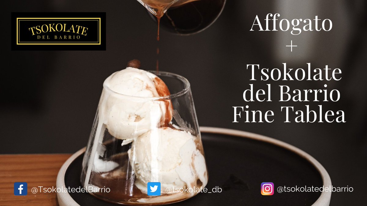 tsokolate_db's tweet image. Affogato means “drowned” in Italian. It is basically drowning gelato in a coffee. Here is a simple Affogato recipe with a twist.

Affogato with Tsokolate del Barrio Tablea Shavings

2 scoops vanilla ice cream 
1 shot espresso 
tablea shavings

#tablea #unsweeteneddarkchocolate