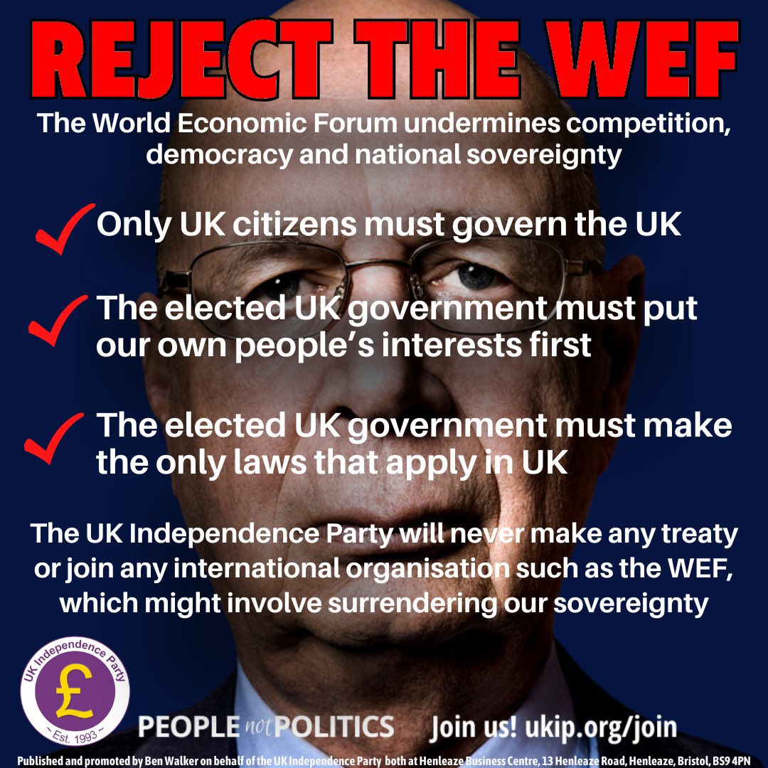 We would never surrender our countries sovereignty to globalist organisations like the WEF. 

➡️ukip.org/join