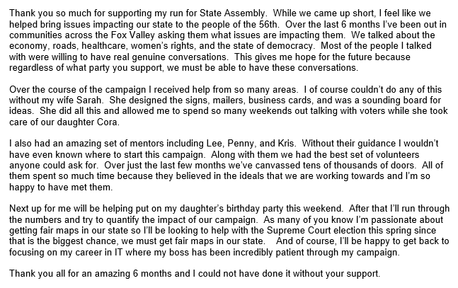 Thank you all for your support!