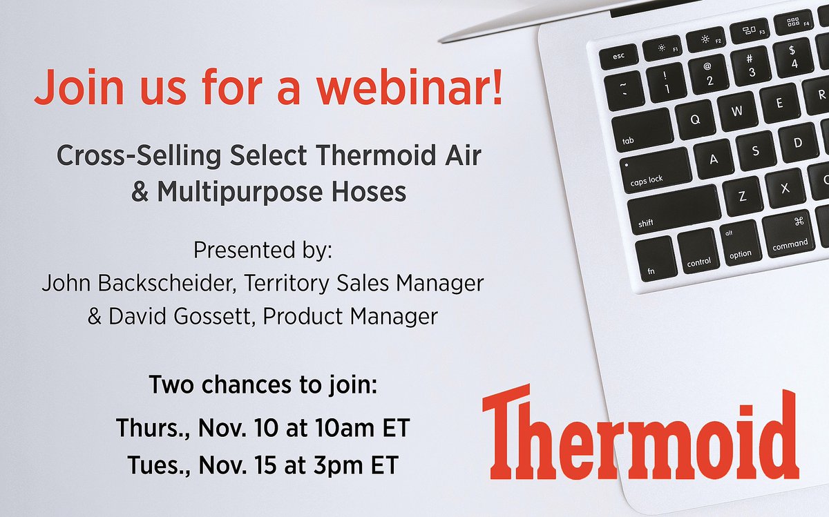 Don't miss tomorrow's webinar hosted by our November #FeaturedSupplier, Thermoid! 
Sign up here: bit.ly/3Tfz3qV

Can't make it tomorrow? There will be a second live webinar on Tuesday, November 15!  Sign up here: bit.ly/3fr45OG