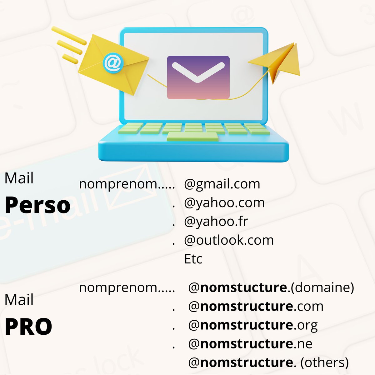 lourwana's tweet photo. #DigitalNovember
09 Nov
On va parler d'adresse mail personnelle vs professionnelle.
Savez-vous que quand vous envoyez un mail✉️ à un professionnel c'est l'un des aspects qu'il regarde en premier même avant de lire le contenu du mail ?
#DigitalNiger
1/6⤵️⤵️ https://t.co/6aasKINWHW