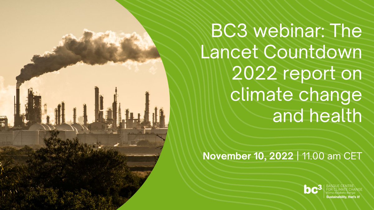 BC3 - Basque Centre for Climate Change (@bc3research) on Twitter photo TOMORROW | #BC3Webinar Prof. Anil Markandya, <a href="/Ikerbasque/">Ikerbasque</a> Professor at BC3 and Honorary Professor of Economics at <a href="/UniofBath/">University of Bath</a> will overview the Europe report of the #LancetClimate22 - don't miss it!
📅Nov 10
🕑11.00 am CET
📍ZOOM
Register NOW: ow.ly/znX850LsQRS TOMORROW | #BC3Webinar Prof. Anil Markandya, <a href="/Ikerbasque/">Ikerbasque</a> Professor at BC3 and Honorary Professor of Economics at <a href="/UniofBath/">University of Bath</a> will overview the Europe report of the #LancetClimate22 - don't miss it!
📅Nov 10
🕑11.00 am CET
📍ZOOM
Register NOW: ow.ly/znX850LsQRS
