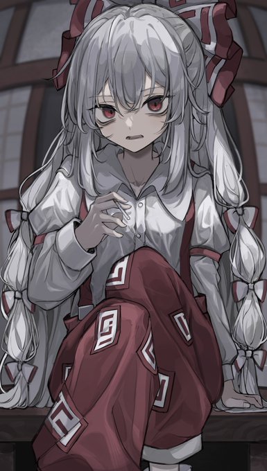 藤原妹紅　イラスト色紙　2枚　もこ式ワン子スキー専用 resize_image.php?image=