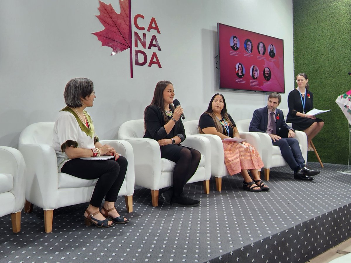 Proud moment. These incredible Indigenous leaders opening the Canadian Pavillion #COP27 

#IndigenousWomen are needed more now than ever in community and international conversations around #climate change