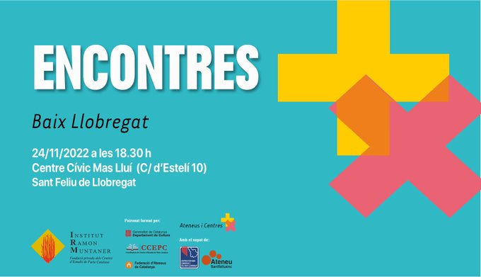 iramunt's tweet photo. 🔸“Encontres” de centres d’estudis i ateneus en el marc del programa #SumarPerMultiplicar
🗓️24|11 a les 18.30h📍Centre Cívic Mas Lluí
La jornada vol ser un espai de trobada entre els centres d'estudis i els ateneus.
Inscriu-te🔗https://t.co/jJFOiHntBQ https://t.co/wOch9sGAbz