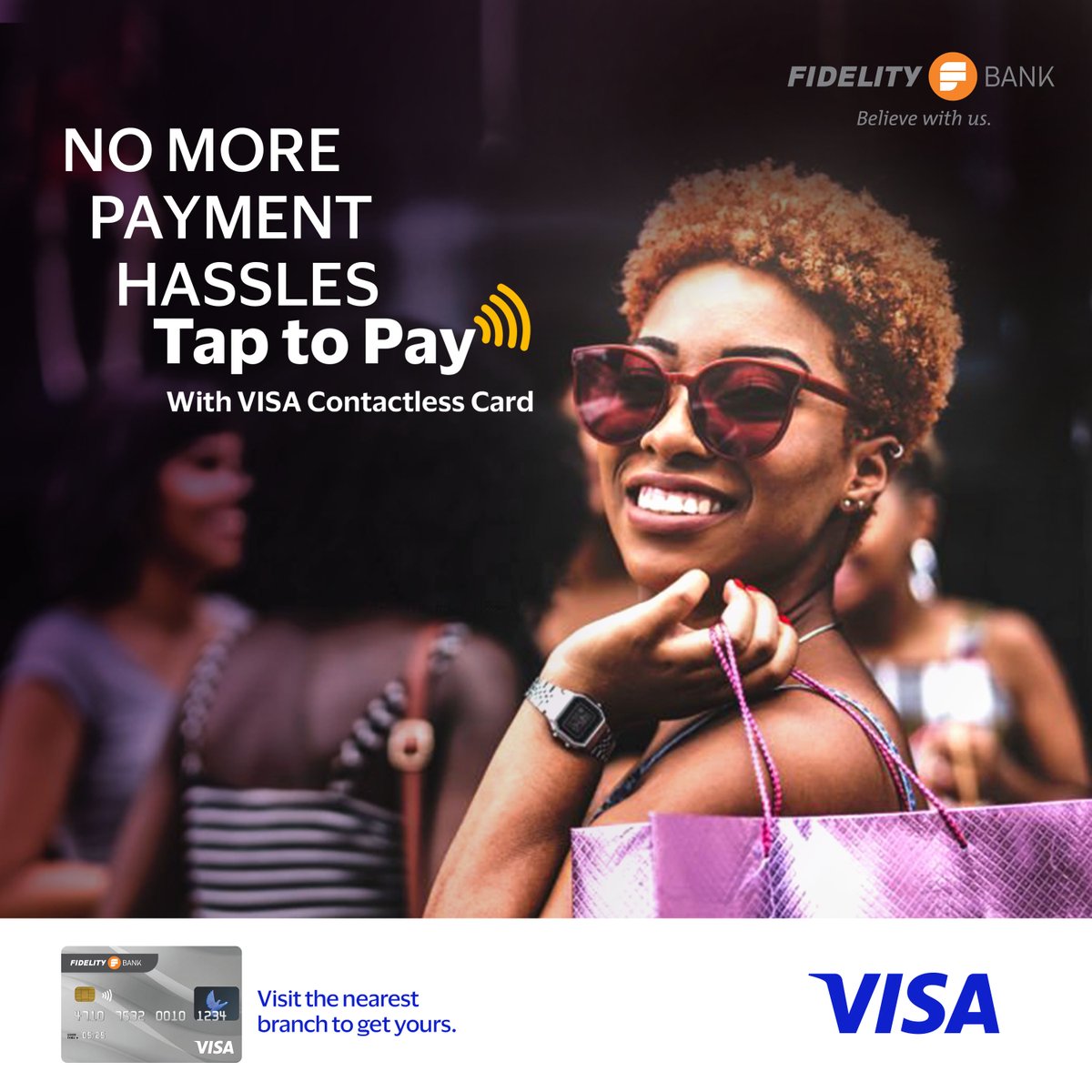 fidelitybankgh's tweet photo. Make quick, simple, and safe purchases with just a tap.
Look for the contactless icon on your Fidelity #Visa card.

#VisaContactless
#BelieveWithUs https://t.co/2BN96kqnzO